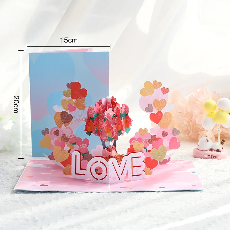 Tarjeta 3D Pop Up San Valentin - Corazon