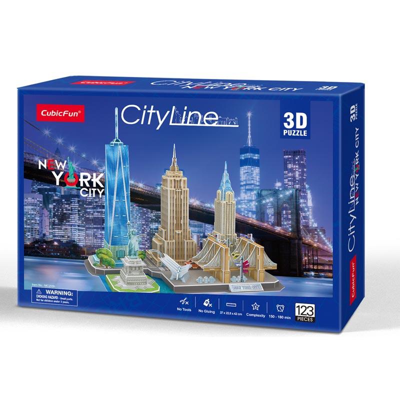 Nueva York City Line USA Rompecabezas 3D Cubicfun Puzzle 3D