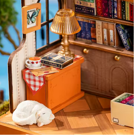 Rompecabezas 3D de Madera DS040 The Muse Bookshop Modelo Kit DIY Casa en Miniatura