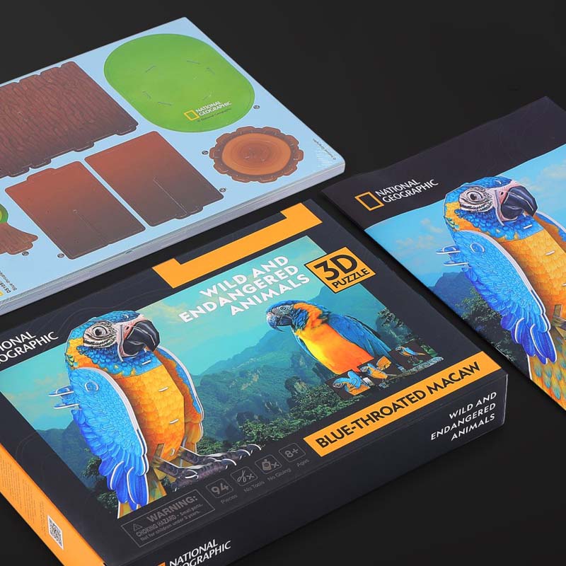Guacamayo Garganta azul puzzle 3D Cubicfun Natgeo