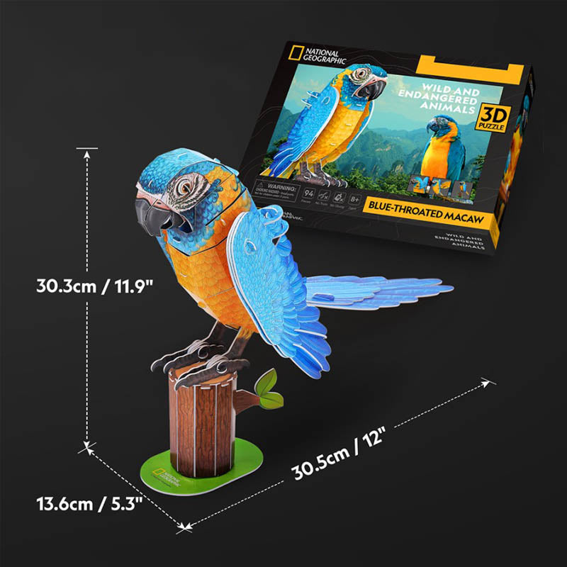 Guacamayo Garganta azul puzzle 3D Cubicfun Natgeo