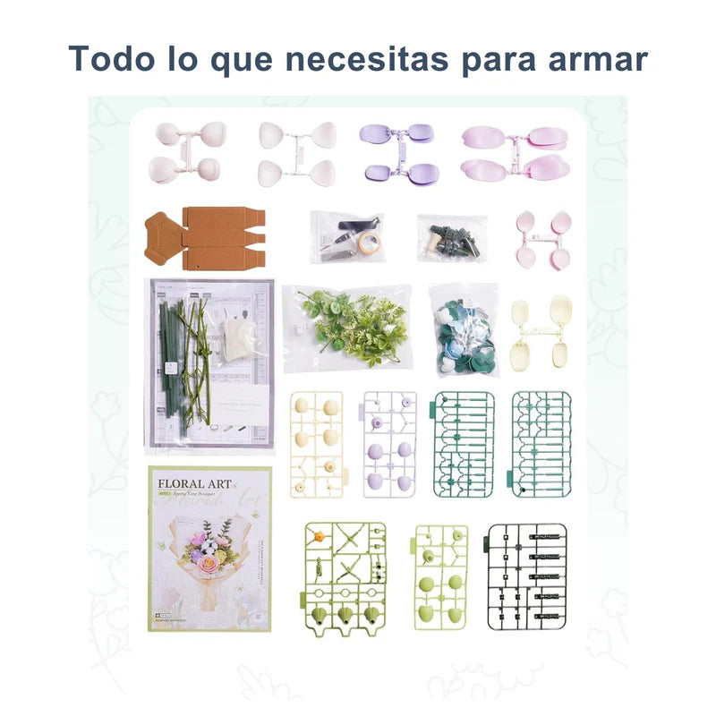 Ramo de Flores "Spring Time Bouquet" para Armar - Kit DIY (Rokr)