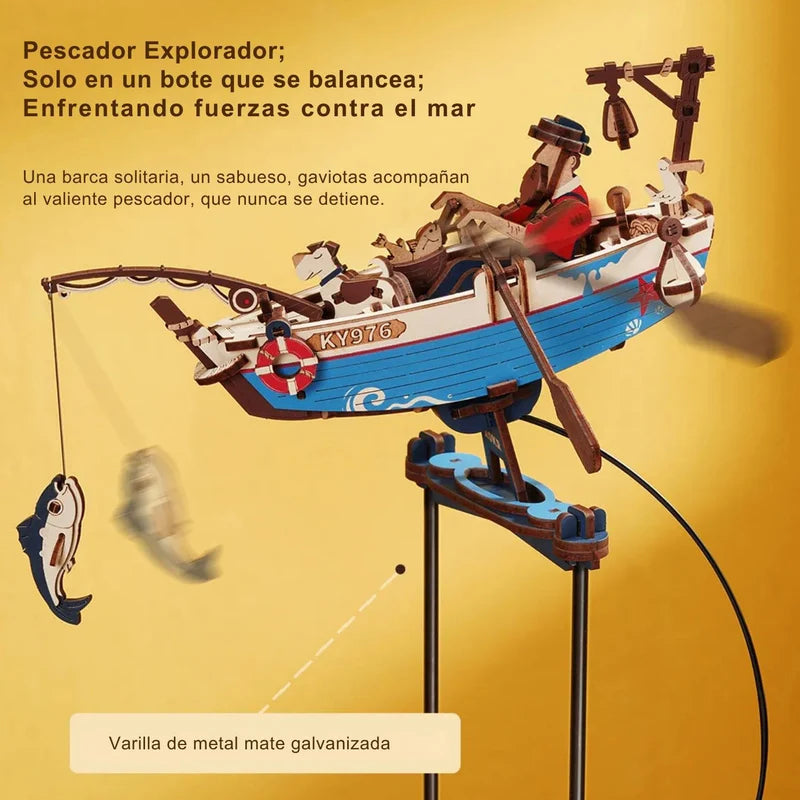 Puzzle 3D Péndulo "Ocean Fisher" - Maqueta Cinética para Armar (Rokr)