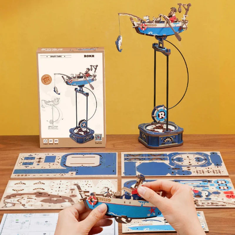 Puzzle 3D Péndulo "Ocean Fisher" - Maqueta Cinética para Armar (Rokr)