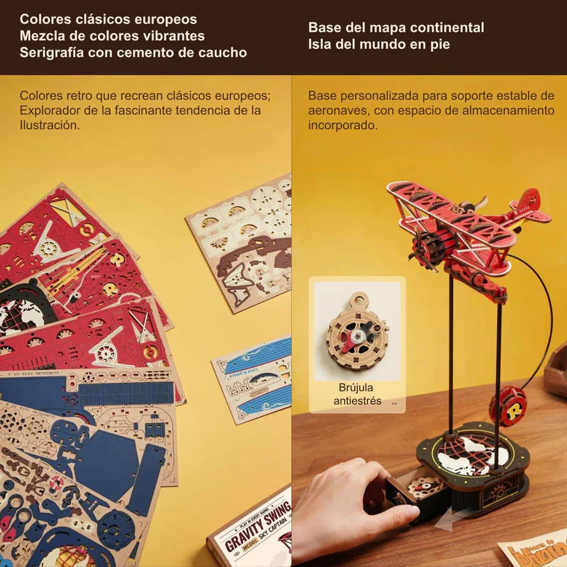Puzzle 3D Péndulo "Sky Captain" - Maqueta Cinética para Armar (Rokr)