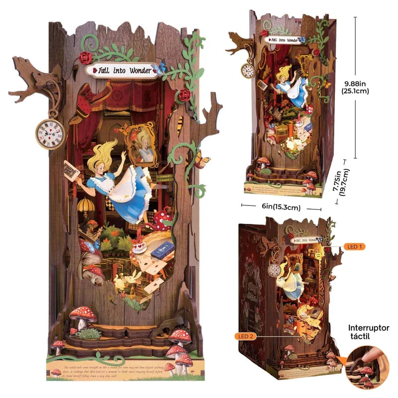 Booknook 3D "Fall into Wonder" - Alicia en el Pais de las Maravillas (Rolife)