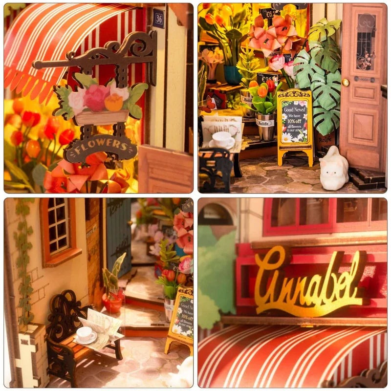 Booknook 3D "Floral Corner" - Rincón Floral para Armar con Luz Táctil (Rolife)