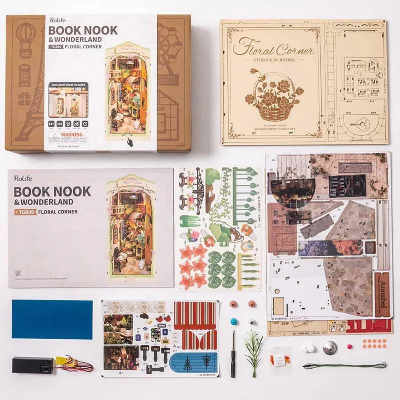 Booknook 3D "Floral Corner" - Rincón Floral para Armar con Luz Táctil (Rolife)