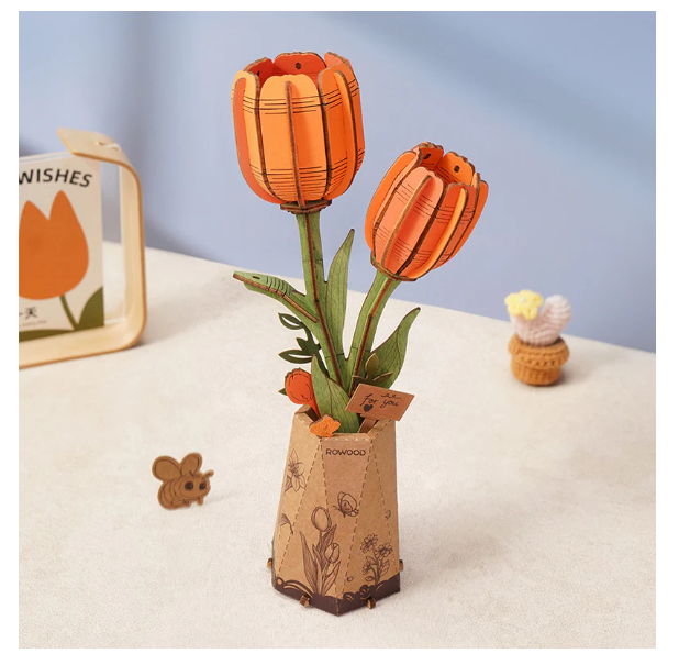Tulipan Naranjo Flor de Madera